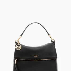 Borsa a Spalla JAMIE Con Pattina in vERA Pelle Nannini Nera