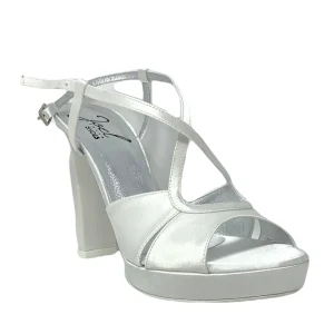 Sandalo col tacco JOEL A540 RASO MORELLI AVORIO SPOSA