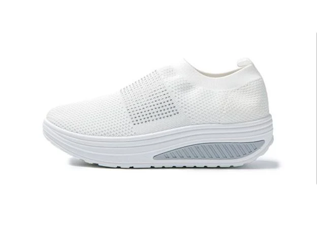 Scarpe Basculanti Bianco Modello Positano in Tessuto Senza Lacci - immagine 2