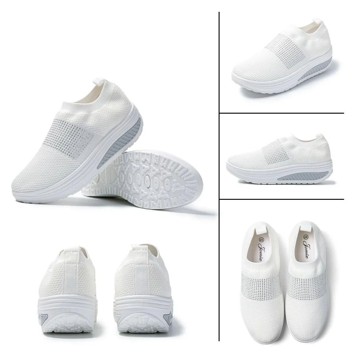 Scarpe Basculanti Bianco Modello Positano in Tessuto Senza Lacci - immagine 3