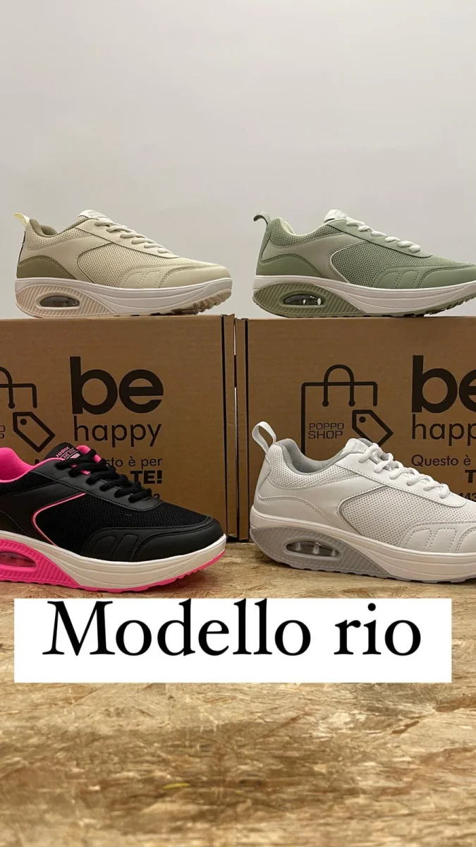 Scarpe Basculanti Bianco Modello Rio in Eco Pelle e Tessuto Con Lacci - immagine 7